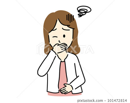 Illustration of a woman suffering from morning sickness 2 101472814