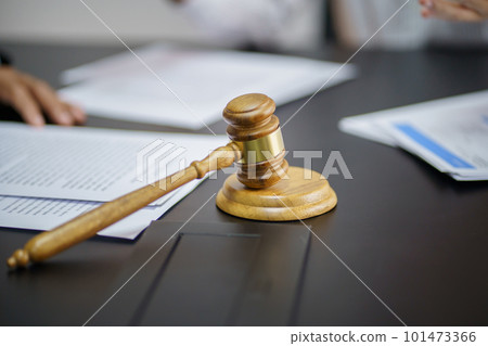 Judge gavel hammer on Lawyer desk.. Judge gavel hammer on Lawyer desk.. 101473366