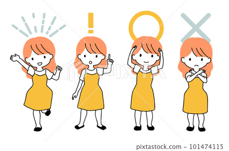 女性插圖集素材 101474115