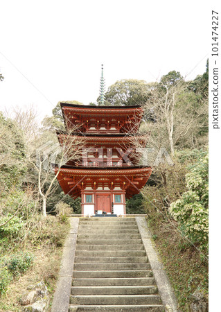 Triple tower at Joruri-ji 101474227