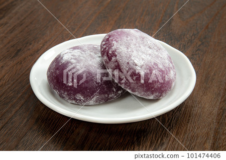 Local sweets of Okinawa, red sweet potato mochi Local sweets of Okinawa, red sweet potato mochi 101474406