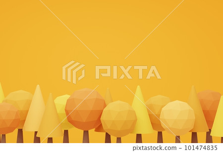 Autumn Material Tree 3D material _ row of trees _ autumn - Stock Illustration [101474835 ...