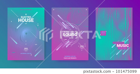 Abstract Music Poster. Electronic Dance Flyer. Vector Edm Background. Abstract Music Poster. Electronic Dance Flyer. Vector Edm Background. 101475099