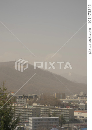 Cityscape foggy with yellow sand Cityscape foggy with yellow sand 101475243