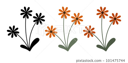 Colorful floral collection. Set flowers flat design. Colorful floral collection. Set flowers flat design. 101475744