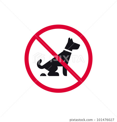 No dog rohibited sign, forbidden modern round sticker, vector illustration No dog rohibited sign, forbidden modern round sticker, vector illustration 101476027