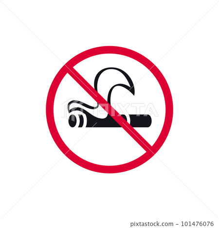 No smoking prohibited sign, forbidden modern round sticker, vector illustration 101476076