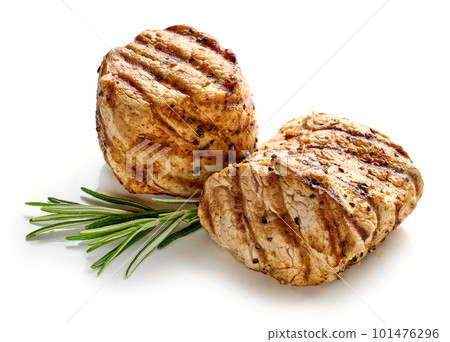 freshly grilled pork fillet steaks freshly grilled pork fillet steaks 101476296