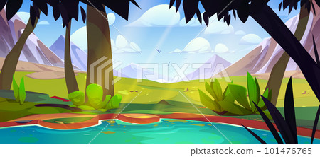 Summer mountain with lake nature landscape 101476765