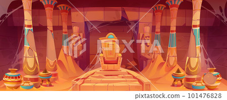 Old abandoned Egypt throne hall inside background Old abandoned Egypt throne hall inside background 101476828