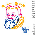 Galileo Galilei vector sketch portrait isolated 101477227