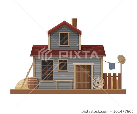 Western Wild West stables, country town building or horse barn, vector Texas cartoon architecture. American country or Wild West cowboy horses stall or stables barn, cattle wooden house Western Wild West stables, country town building or horse barn, vector Texas cartoon architecture. American country or Wild West cowboy horses stall or stables barn, cattle wooden house 101477605