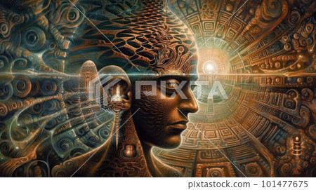 Psychedelic trip created with generative AI technology Psychedelic trip created with generative AI technology 101477675
