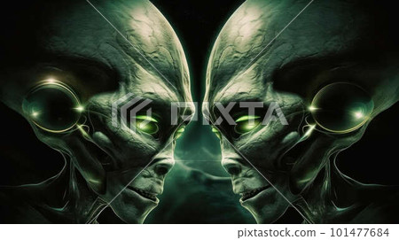 Alien portrait created with generative AI technology 101477684