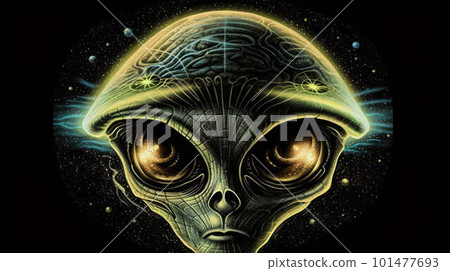 Alien portrait created with generative AI technology 101477693