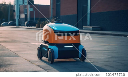 Delivery robot created with generative AI technology Delivery robot created with generative AI technology 101477710