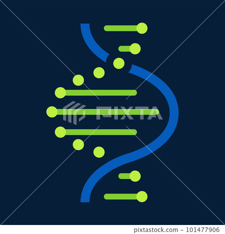Gene cell genetic code icon, cartoon helix structure, sequence of chromosomes. Vector DNA abstract polygonal wireframe molecule helix spiral Gene cell genetic code icon, cartoon helix structure, sequence of chromosomes. Vector DNA abstract polygonal wireframe molecule helix spiral 101477906