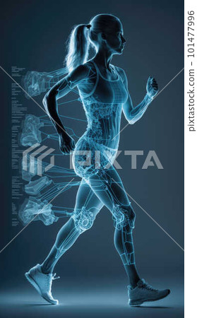 Woman jogging created with generative AI technology 101477996