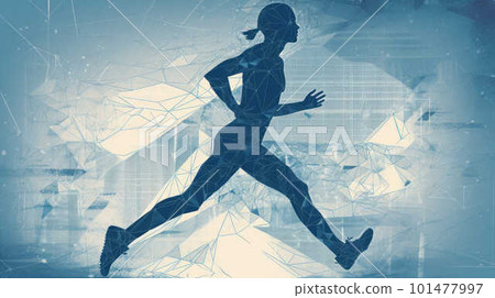 Woman jogging created with generative AI technology Woman jogging created with generative AI technology 101477997