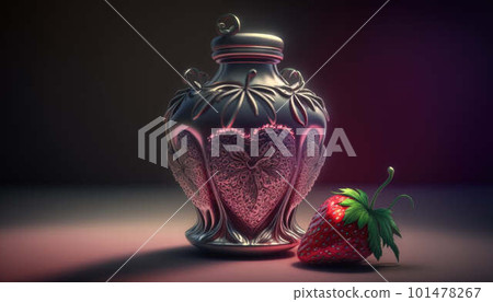Jar of strawberry jam created with generative AI technology Jar of strawberry jam created with generative AI technology 101478267
