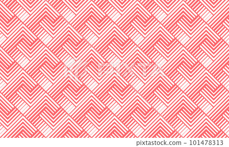Abstract geometric pattern with stripes, lines. Seamless vector background. White and pink ornament. Simple lattice graphic design Abstract geometric pattern with stripes, lines. Seamless vector background. White and pink ornament. Simple lattice graphic design 101478313