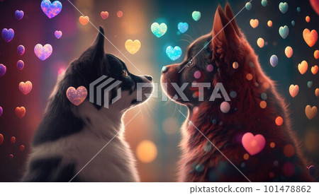 Two Dogs in Love created with generative AI technology Two Dogs in Love created with generative AI technology 101478862