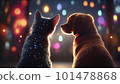 Cat and Dog in Love created with generative AI technology 101478868