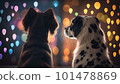 Two Dogs in Love created with generative AI technology 101478869