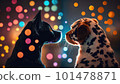 Two Dogs in Love created with generative AI technology 101478871