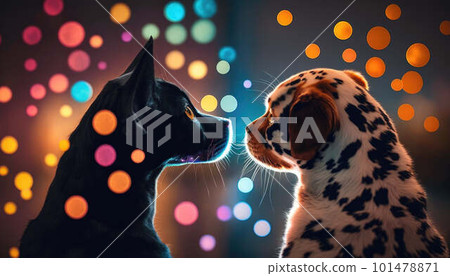 Two Dogs in Love created with generative AI technology Two Dogs in Love created with generative AI technology 101478871