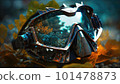 Scuba Mask, Snorkeling Scuba Dive Glasses, holiday concept, created with generative AI technology 101478873