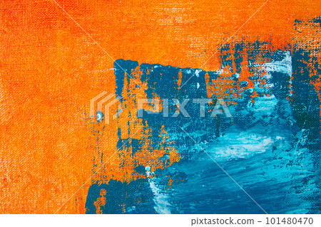 creative background, a spot of  colored primer rubbed on the surface of a linen canvas, temporary object, close, toning 101480470
