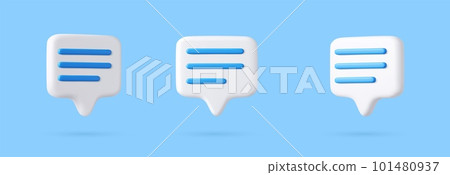 3d Blank white speech bubble pin 101480937
