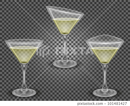 martini cocktail alcoholic drink glass vector illustration 101481427