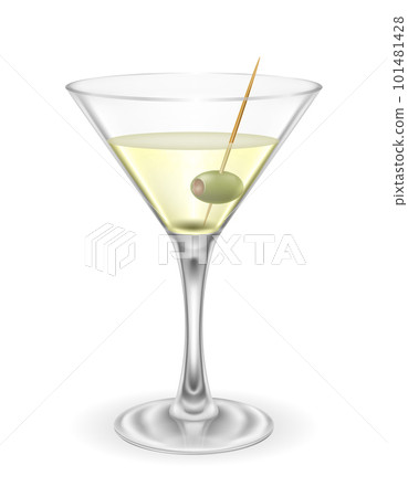martini cocktail alcoholic drink glass vector illustration 101481428