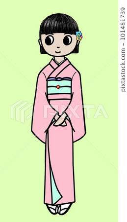 一個穿著日本和服的女孩的插圖,一個穿著 kosode 的女人的插圖,一個穿著日本民族服裝的女人,傳統民族服飾 一個穿著日本和服的女孩的插圖,一個穿著 kosode 的女人的插圖,一個穿著日本民族服裝的女人,傳統民族服飾 101481739