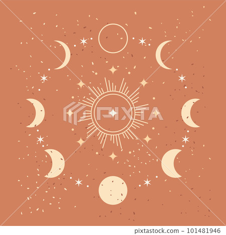 Moon phases icon night space astronomy and nature moon phases sphere shadow. The whole cycle from new moon to full moon. Moon phases icon night space astronomy and nature moon phases sphere shadow. The whole cycle from new moon to full moon. 101481946