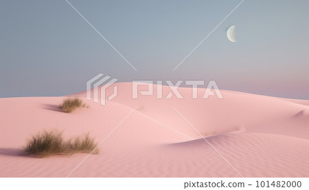 pink dunes in the desert with a soft purple sky pink dunes in the desert with a soft purple sky 101482000