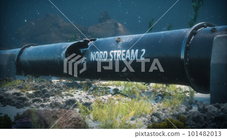 3D render of a damaged pipe Nord Stream 2 101482013