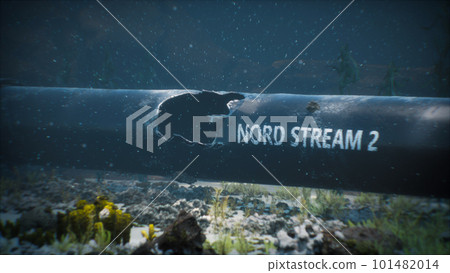 3D render of a damaged pipe Nord Stream 2 101482014