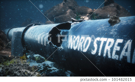 3D render of a damaged pipe Nord Stream 2 101482015