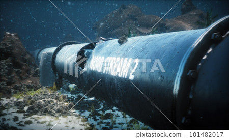 3D render of a damaged pipe Nord Stream 2 101482017