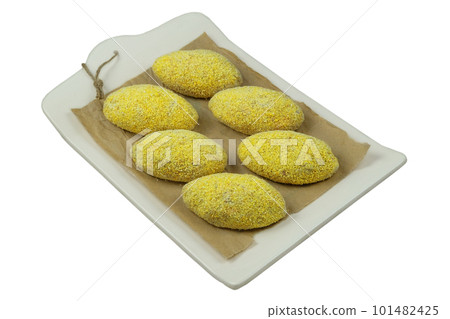 Preparation of homemade meat cutlets. Ready for cooking. Frozen cutlets. Preparation of homemade meat cutlets. Ready for cooking. Frozen cutlets. 101482425