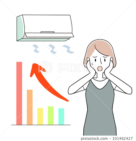 被空調電費向右掉的女人震驚 被空調電費向右掉的女人震驚 101482427
