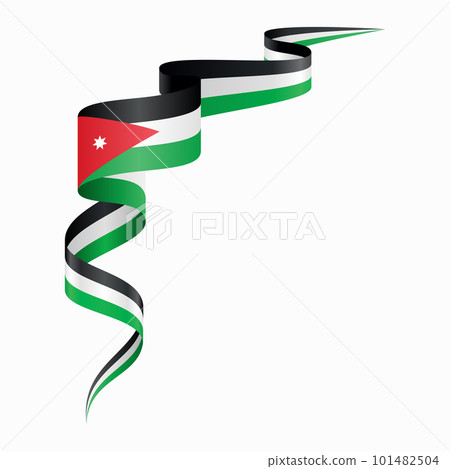 Jordanian flag wavy abstract background. Vector illustration. Jordanian flag wavy abstract background. Vector illustration. 101482504
