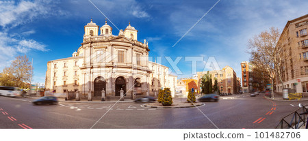 View of the square with Real Basilica de San Francisco el Grande in Madrid, Spain. View of the square with Real Basilica de San Francisco el Grande in Madrid, Spain. 101482706