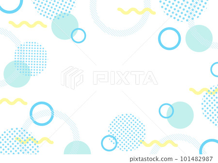 memphis pattern circle and wave blue 101482987