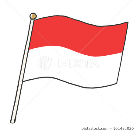 illustration of the national flag of the republic of indonesia handwritten by a child illustration of the national flag of the republic of indonesia handwritten by a child 101483020