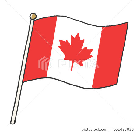 Illustration of the Canadian flag handwritten by a child 101483036