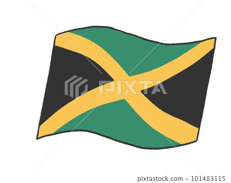 Jamaica flag illustration like hand drawn by a child Jamaica flag illustration like hand drawn by a child 101483115